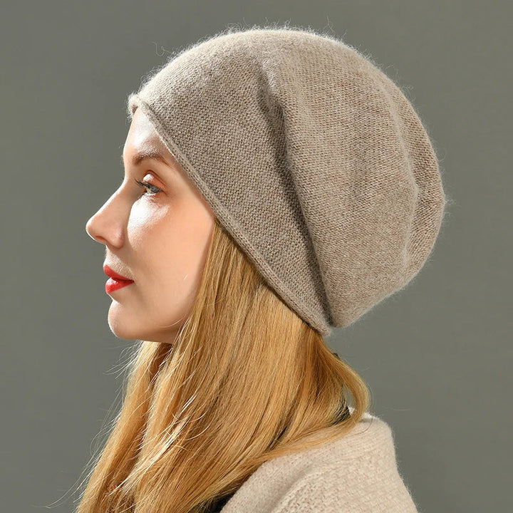 Emma | Cashmere Warm Knitted Hat Khaki