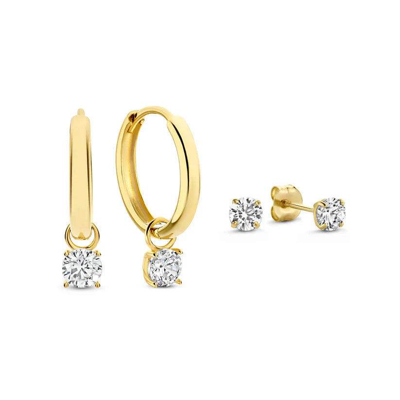 Vivian | Diamond Pendant Earrings 18k Gold