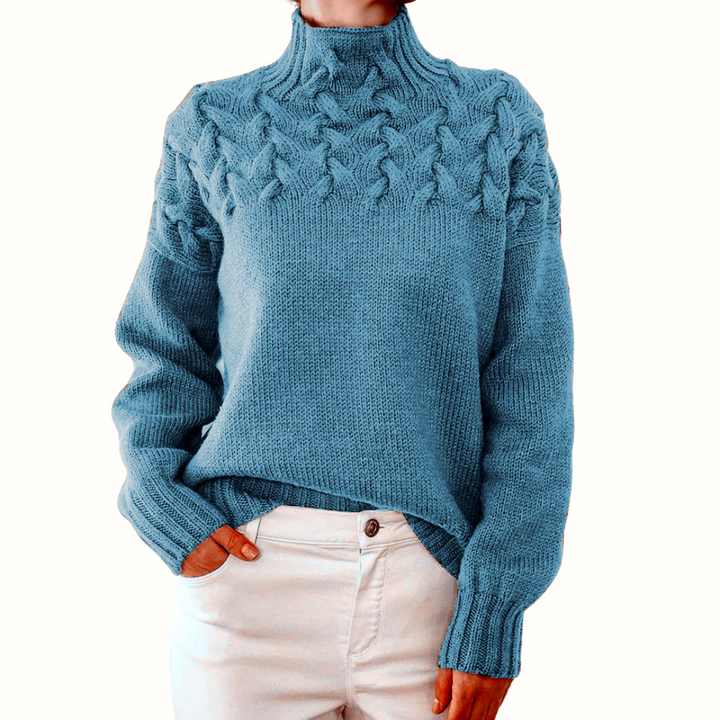 Elena | Warm Knitted Turtleneck Sky Blue
