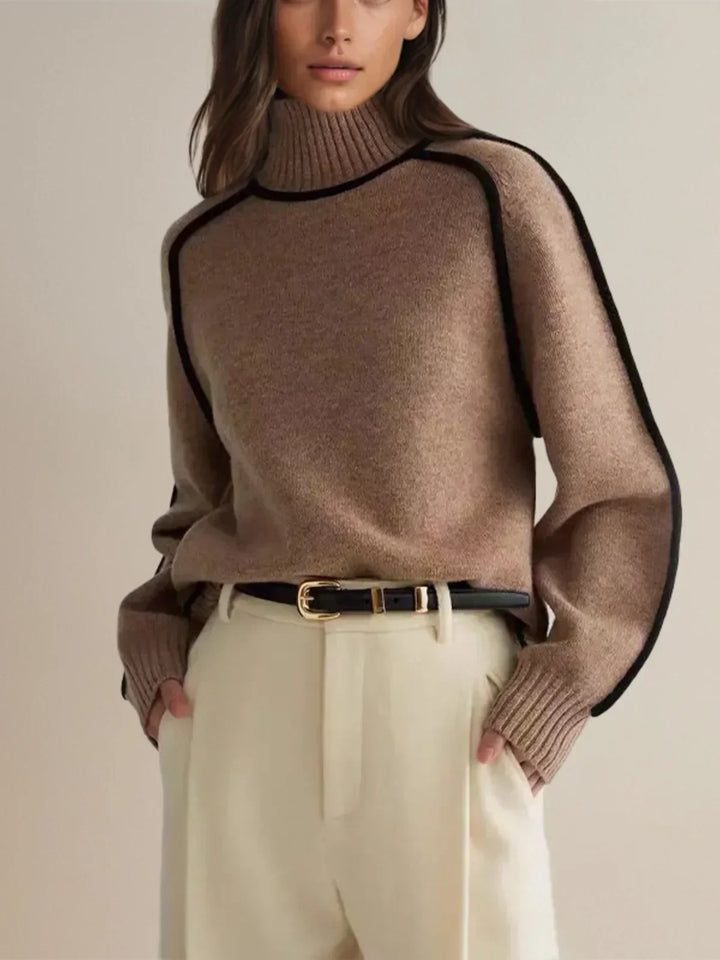 Donna | Elegant Turtleneck Sweater Brown