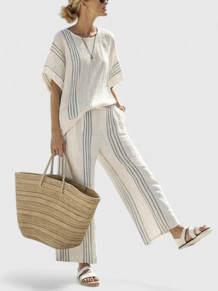 Brandy | Cozy Two-Piece Set Blue Stripe