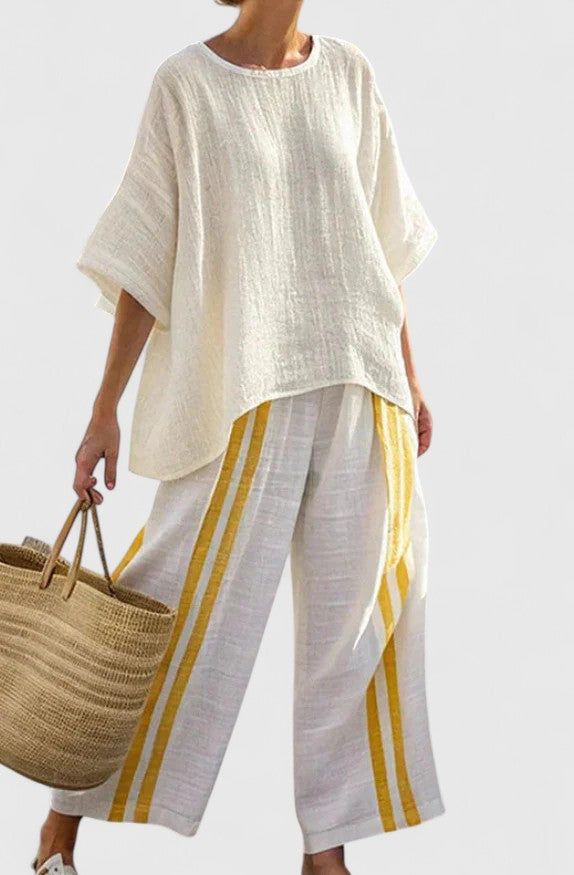 Brandy | Cozy Two-Piece Set Yellow Stripe