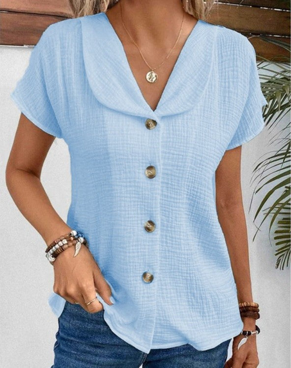 Lilian | Chic Blouse for Warm Weather Blue