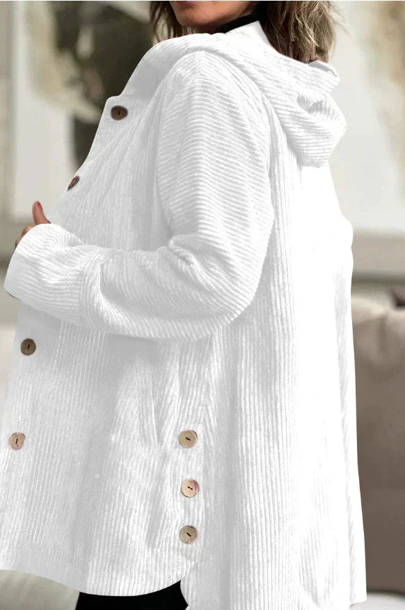 Ellen | Jacket with Buttons and Hood White