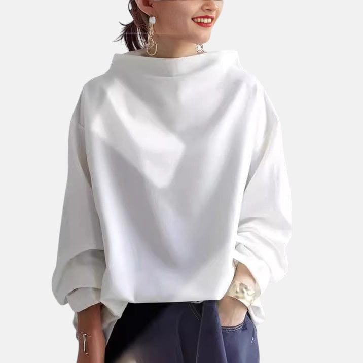 Gabriella | Stylish Jumper with High Collar White