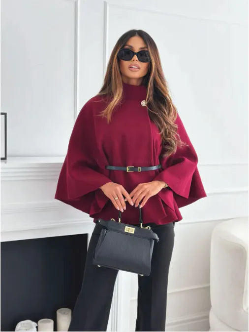 Sanna | Coat with Fitted Belt Red