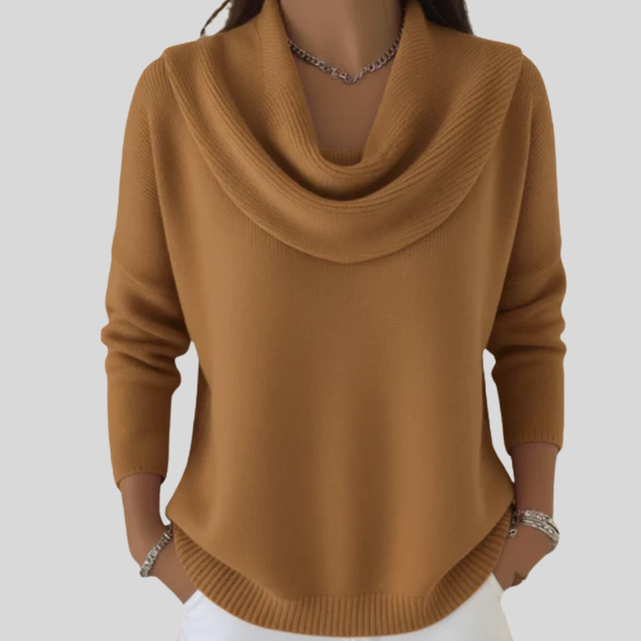 Eliza | Sweater with Collar Brown