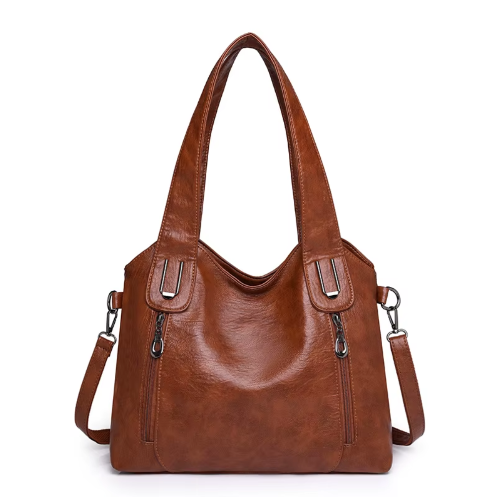 Emma Retro Tote Shoulder Bag Brown