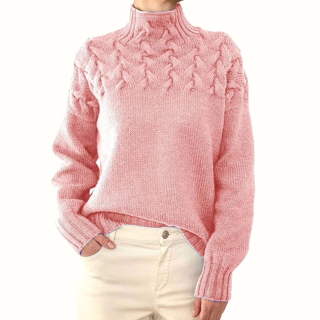 Elena | Warm Knitted Turtleneck Light Pink