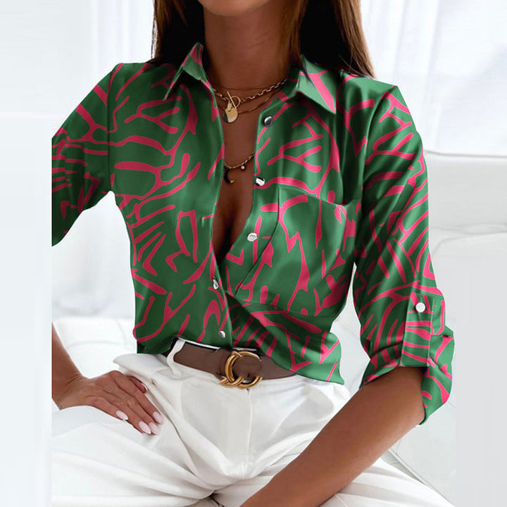 Eldbjørg | Elegant Blouse with Collar Green