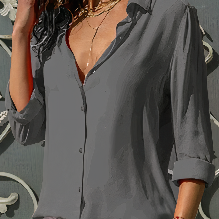 Mia | Elegant Chiffon Blouse for Women Gray