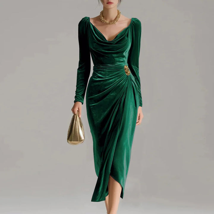 Sylvana | Elegant Midi Dress Green