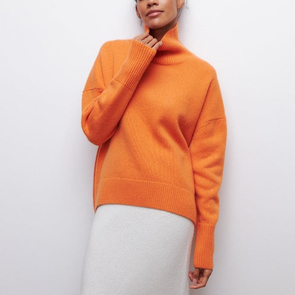 Noa | Luxe Turtleneck Sweater Orange