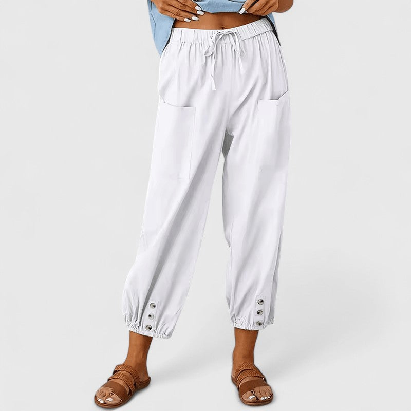Eliza | Elegant Wide-Leg Pants White