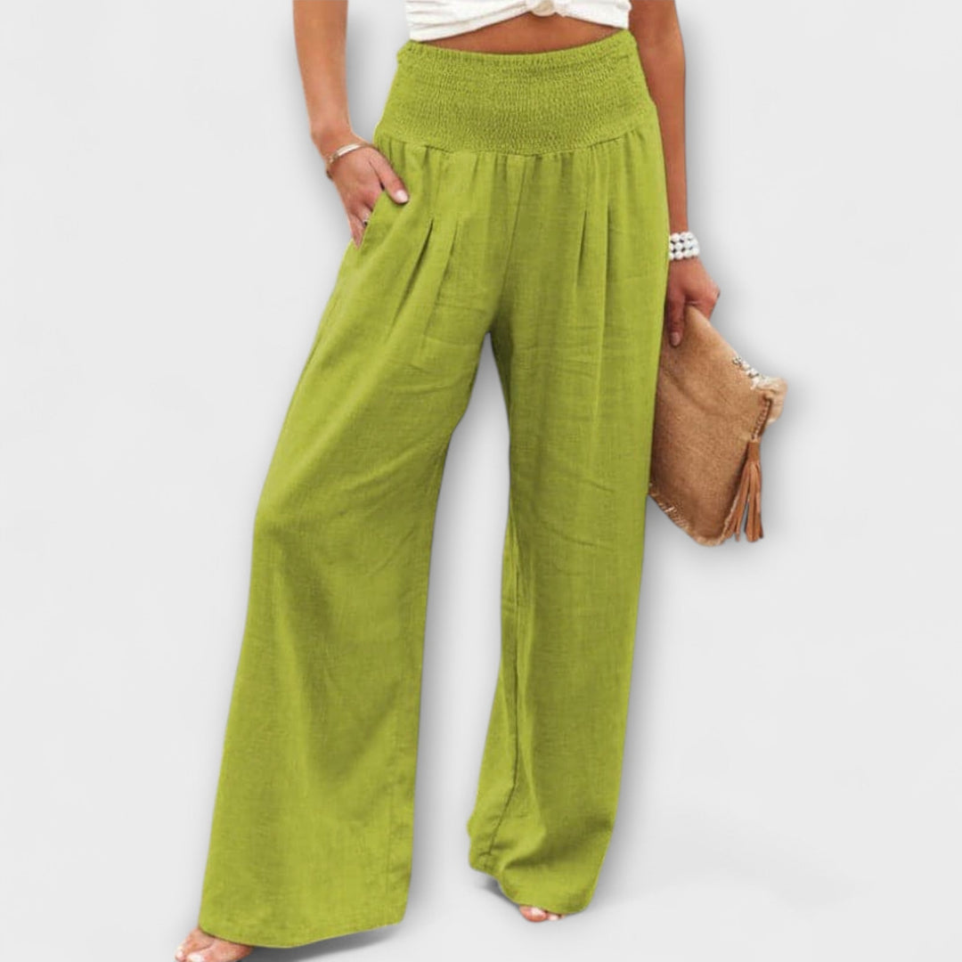 Corrine | Casual Wide Pants Light Green