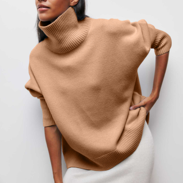 Noa | Luxe Turtleneck Sweater Khaki