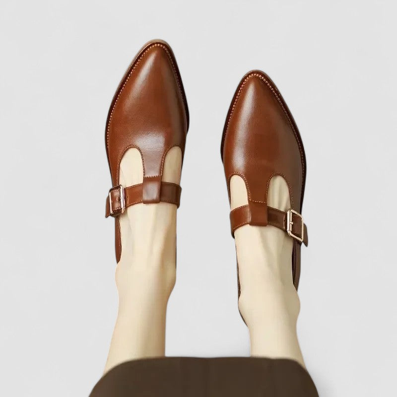 Mia - Orthopaedic Mary Jane Shoes Brown
