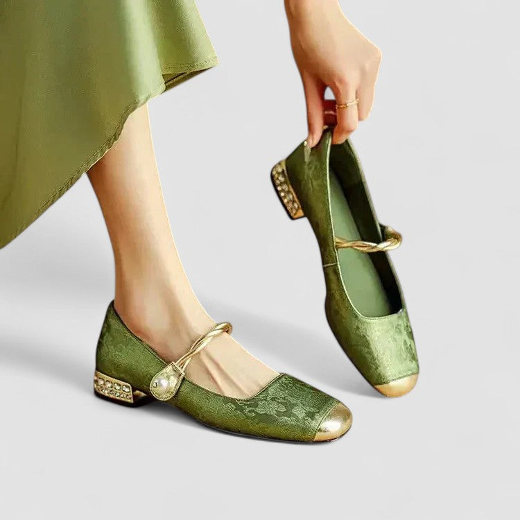Olivia - Orthopedic Mary Jane Shoes Green
