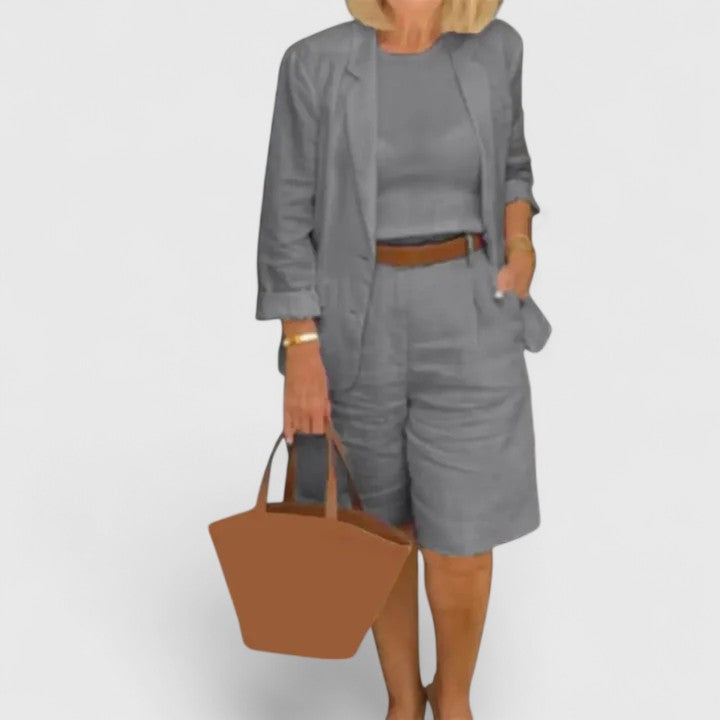 Florence | Elegant Suit 2-Piece Set Gray