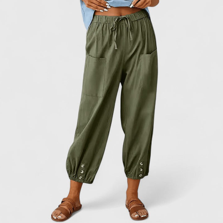 Eliza | Elegant Wide-Leg Pants Army Green