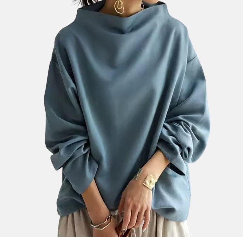 Gabriella | Stylish Jumper with High Collar Blue