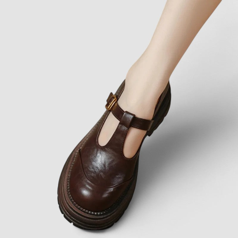 Luna - Orthopaedic Mary Jane Shoes Brown