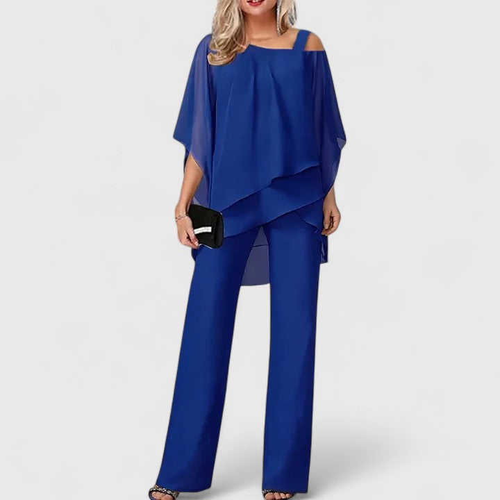 Senna | Elegant Two-Piece Pant Set Sapphire Blue