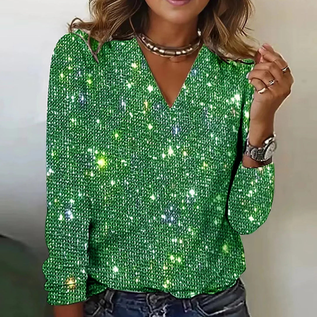 Freya | Long Sleeve Party Shirt Green