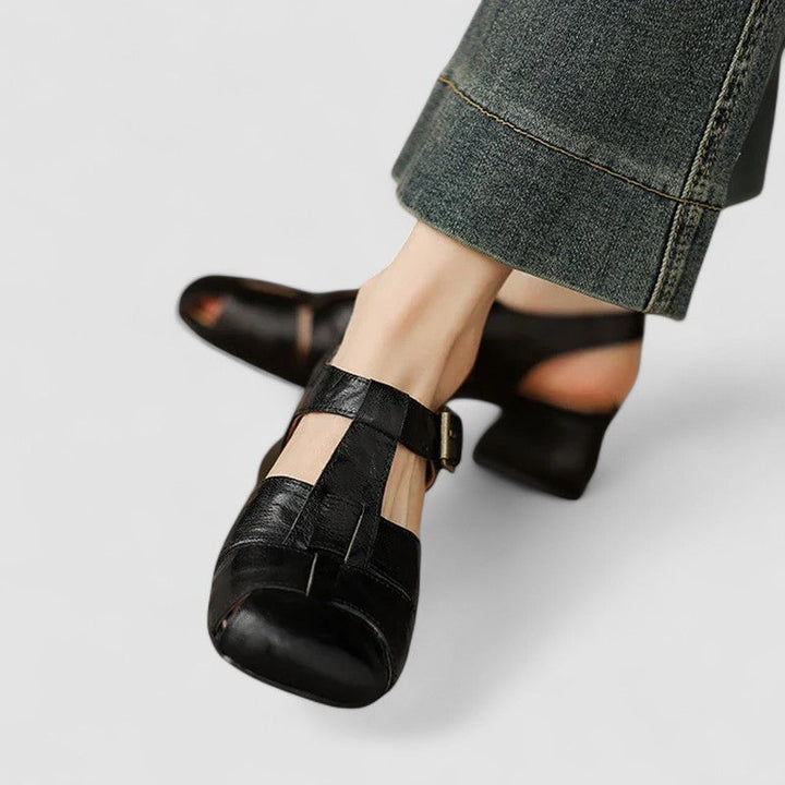 Amelia - Orthopaedic Mary Jane Shoes Black