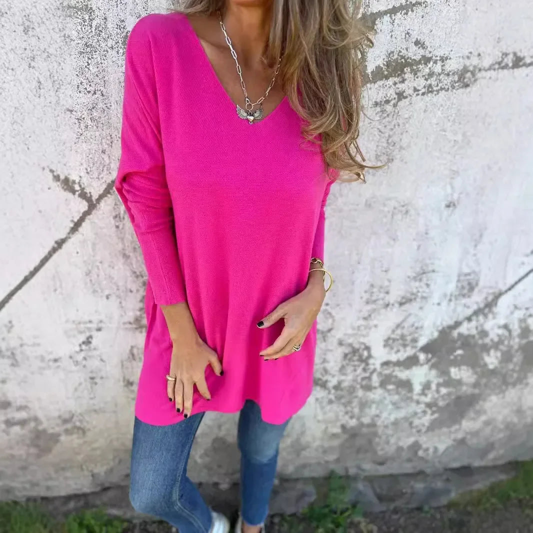 Rebecca | Relaxed V-Neck Knit Tunic