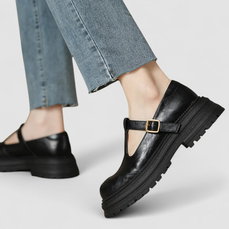 Luna - Orthopaedic Mary Jane Shoes Black