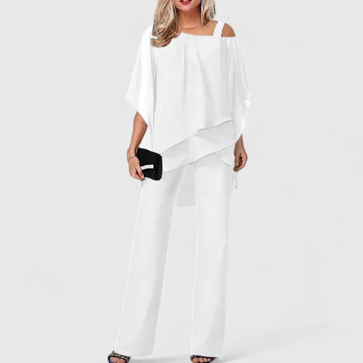 Senna | Elegant Two-Piece Pant Set White