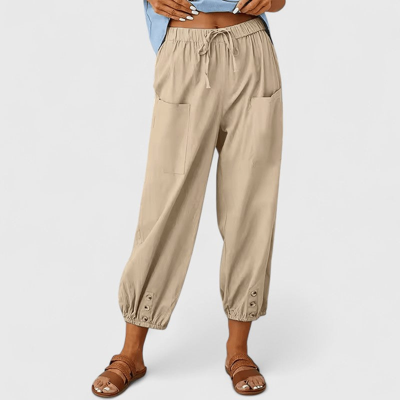 Eliza | Elegant Wide-Leg Pants Khaki