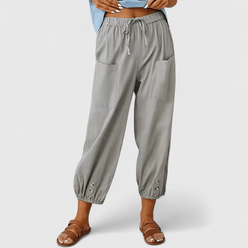 Eliza | Elegant Wide-Leg Pants Light Gray