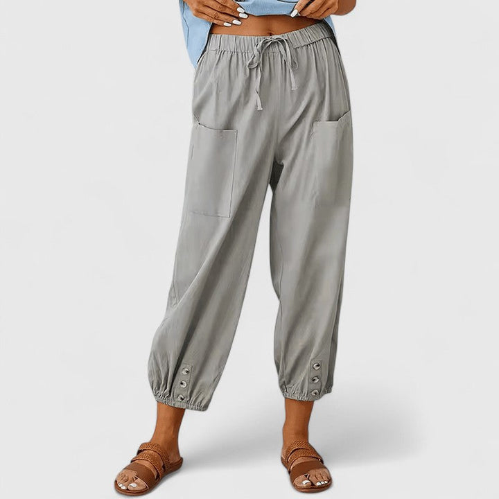 Eliza | Elegant Wide-Leg Pants Light Gray
