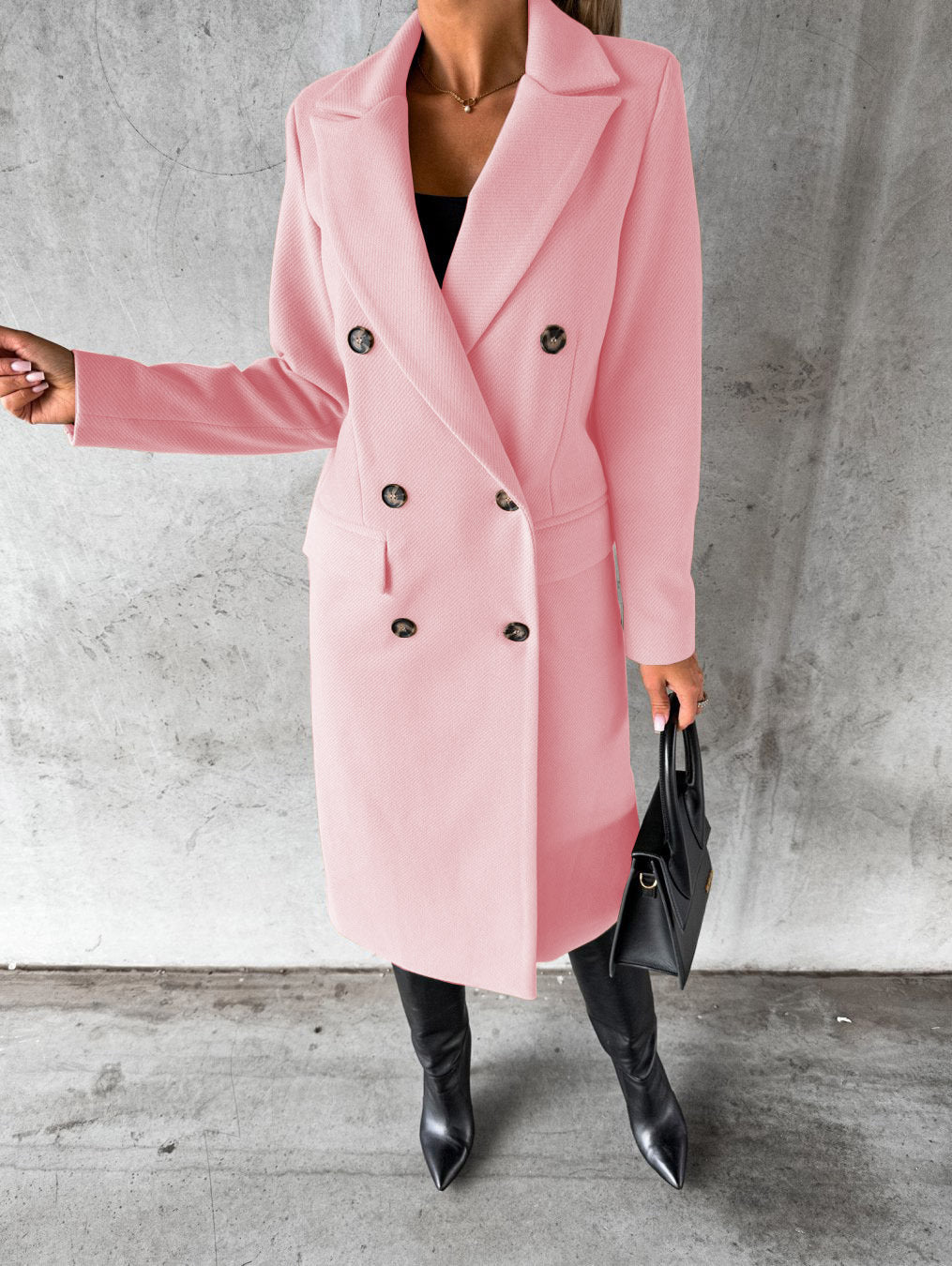 Alma | Classic Long Coat Pink