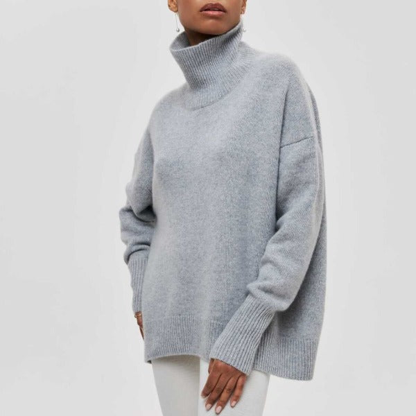 Noa | Luxe Turtleneck Sweater Gray