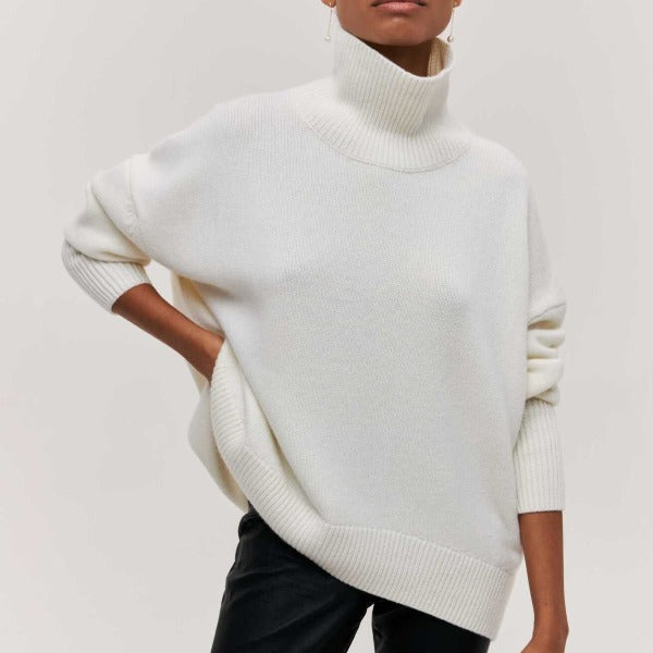 Noa | Luxe Turtleneck Sweater White