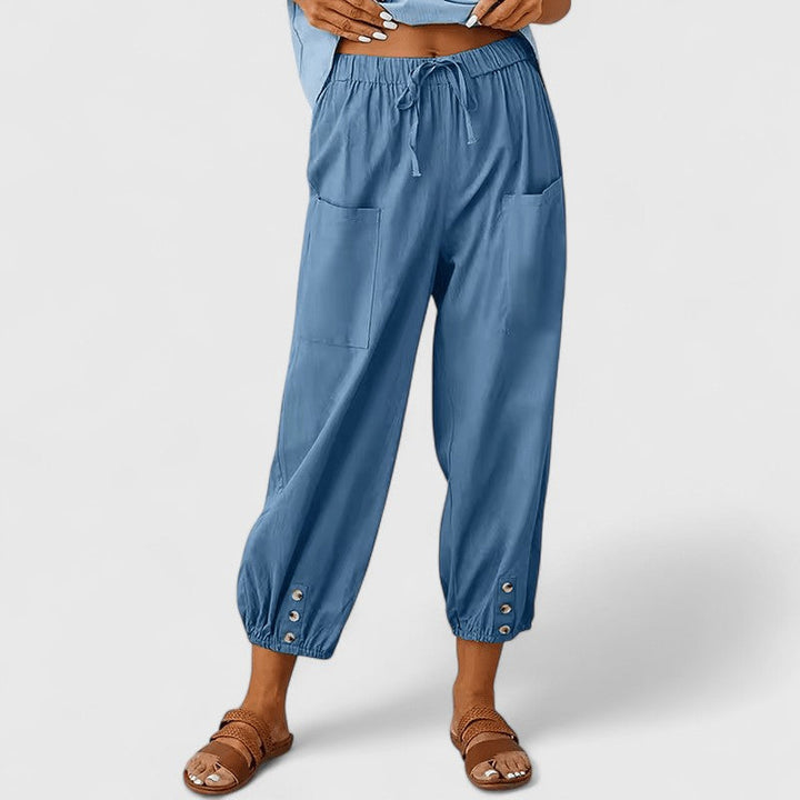 Eliza | Elegant Wide-Leg Pants Denim Blue