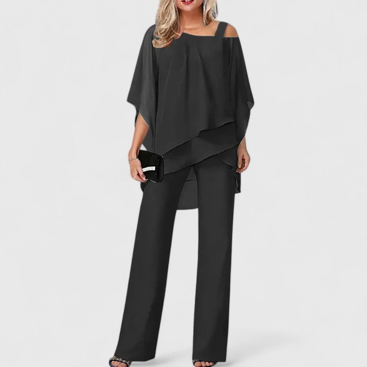 Senna | Elegant Two-Piece Pant Set Black