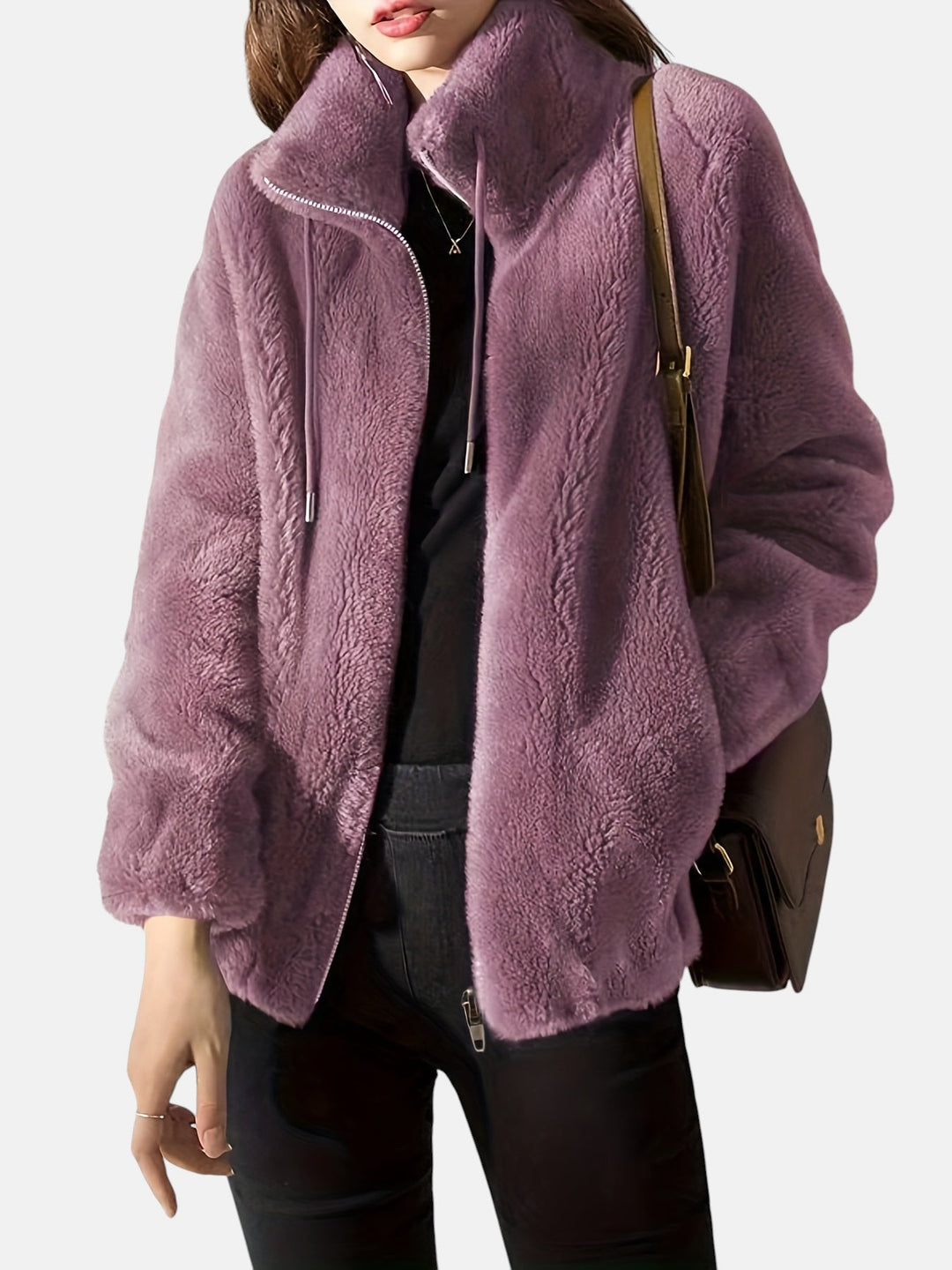 Evylora | Cosy Zip Jacket Light Purple