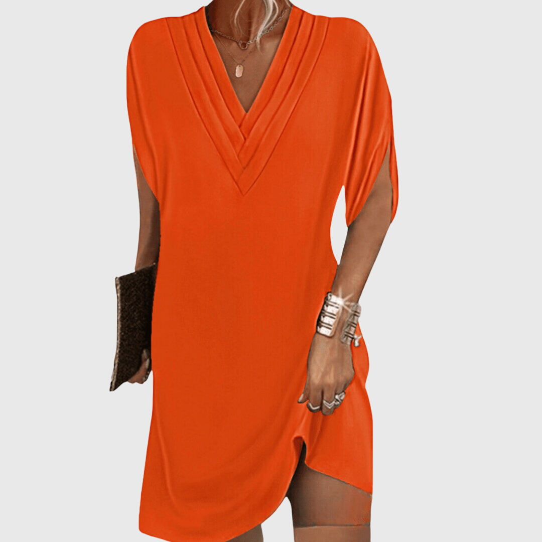 Edna | Elegant Tummy-Hiding Dress Orange