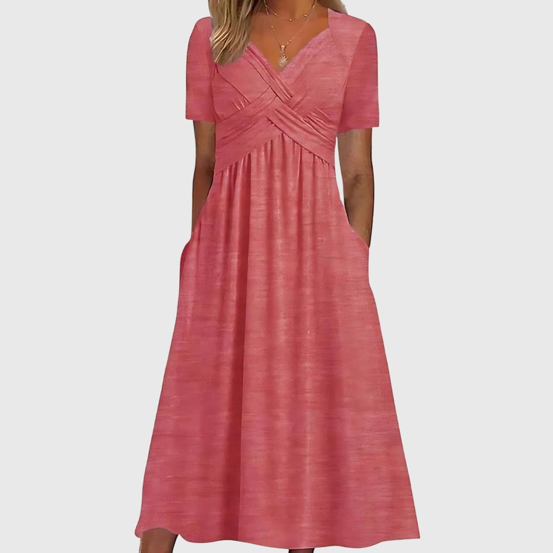 Veronica | Midi Dress with Tummy Control Pink