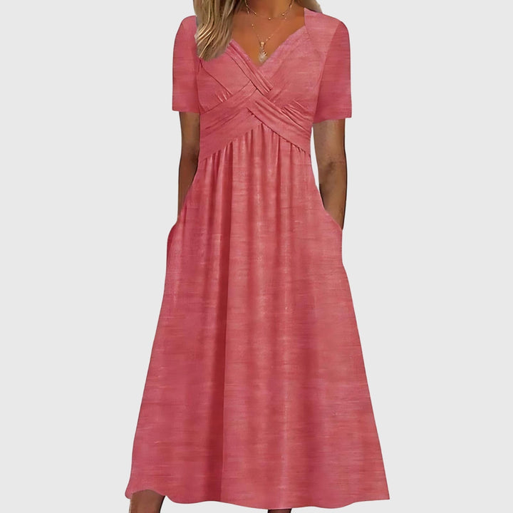 Veronica | Midi Dress with Tummy Control Pink