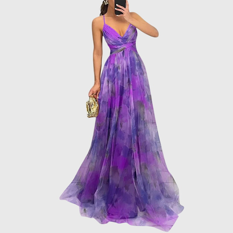 Claudette | Floral Maxi Dress Purple