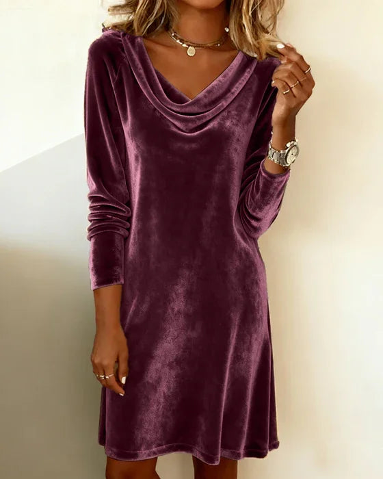 Frosina™ | Loose-Fit Velvet Dress