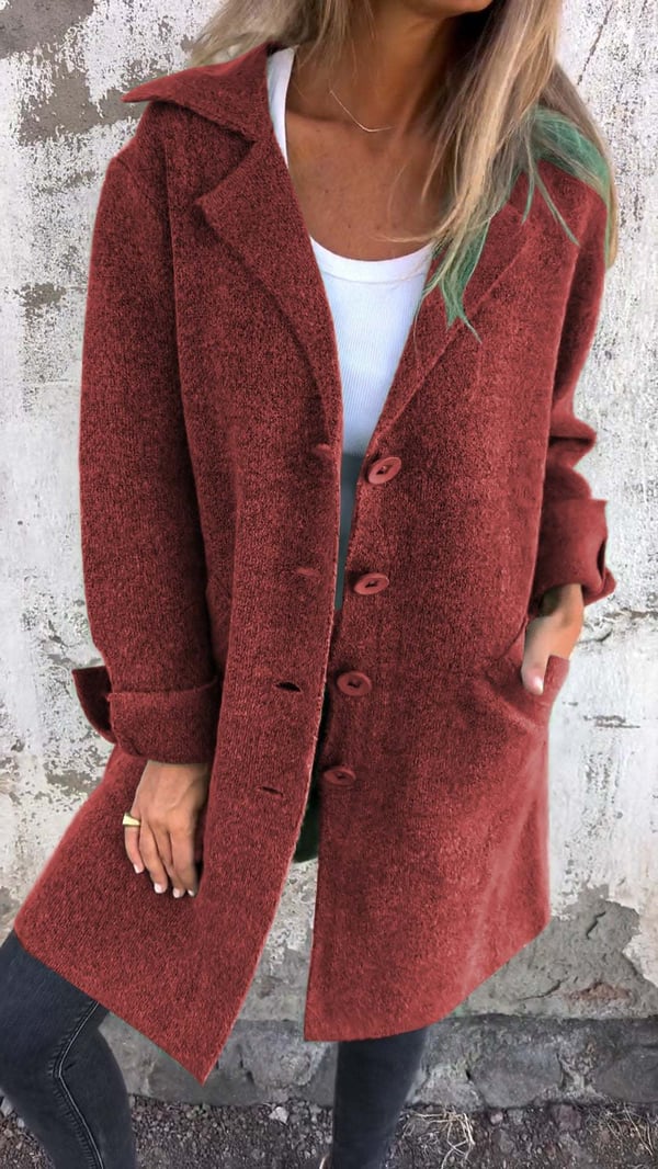 Merja | Casual Wool Jacket Red