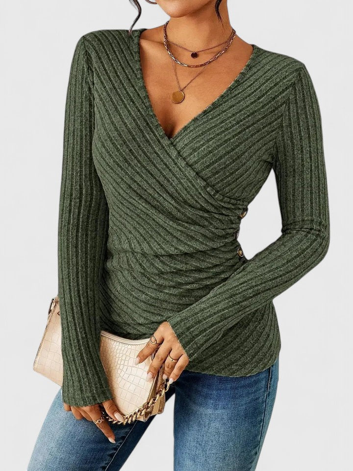Shelley | Elegant Tucking Top Green