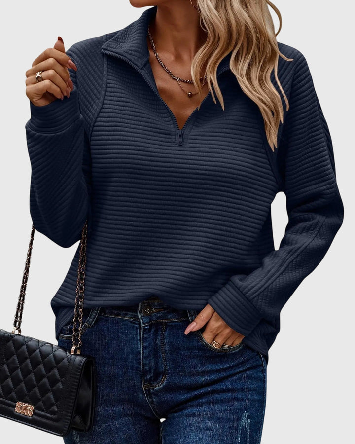 Molly | Elegant Half-Zip Sweater Dark blue