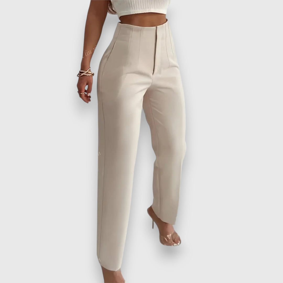 Lune | High-Waisted Trousers Beige
